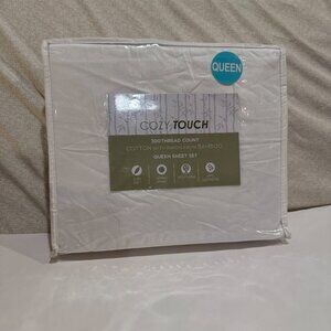 Oeko Tex Cozy Touch Cotton Rayon Bamboo 4-Piece Bed Queen Sheet Set NEW